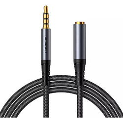 Joyroom Καλώδιο 3.5mm male - 3.5mm female Μαύρο 1.2m (SY-A09)