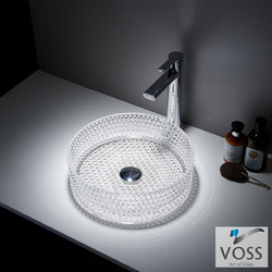 Voss Ring-D Επικαθήμενος Νιπτήρας Μπάνιου Στρογγυλός Γυάλινος 40cm Διαφανής 522-VB1040-000