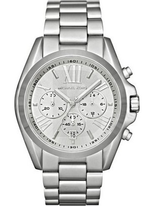 Michael Kors Bradshaw Γυναικείο Ρολόι Χρονογράφος με Ασημί Μεταλλικό Μπρασελέ MK5535