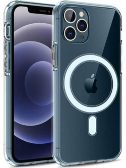 Back Cover Θήκη Ενισχυμένης Σιλικόνης με Magsafe για Apple iPhone 12 Pro Max Διάφανο