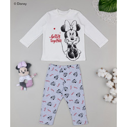 πιτζάμα λευκή/γκρι minnie για κορίτσι