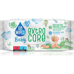GoWipes Extra Care υγρά μαντηλάκια καθαρισμού για παιδιά για ευαίσθητο δέρμα 0+ 60 τμχ