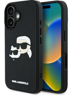 Karl Lagerfeld 3D Rubber Double Heads Θήκη για iPhone 16 Black
