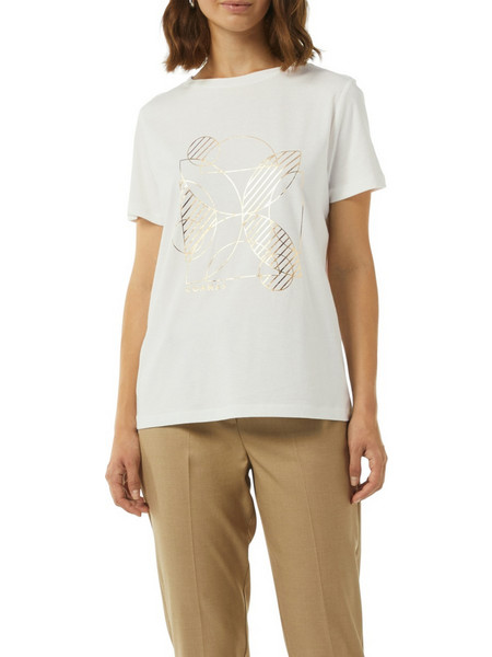 COMMA W COTTON T-SHIRT WITH A FRONT PRINT - 2155016-01D3 WHITE