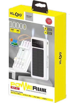 KLGO KP-97 Ηλιακό Power Bank 10000mAh με 2 Θύρες USB-A & Θύρα USB-C White