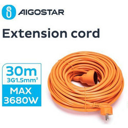 Μπαλαντέζα 3x1.5mm Προέκταση Καλωδίου με Μήκος 30m Aigostar Πορτοκαλί