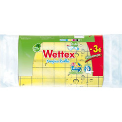 Wettex Σπογγοπετσέτες Γενικής Χρήσης Κίτρινες 2τμχ 142700