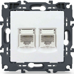 Πρίζα Τηλεφώνου Χωνευτή Prime 1000113101 2xRJ11 CAT3 White Aca