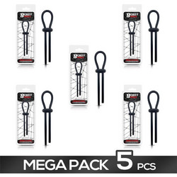 IntoYou Beast Rings Adjustable Lasso Σετ Ρυθμιζόμενα Ελαστικά Δαχτυλίδια Πέους & Όρχεων Σιλικόνης Μαύρα 5τμχ