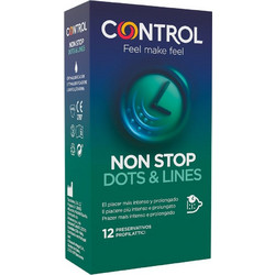 Control Feel Make Feel Non Stop Dots & Lines Προφυλακτικά με Ραβδώσεις & Λιπαντικό 12τμχ