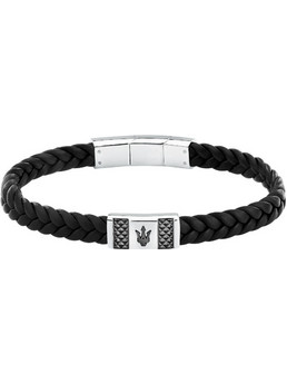 Maserati Ανδρικό Βραχιόλι Χειροπέδα από Δέρμα & Ατσάλι JM424AVE25