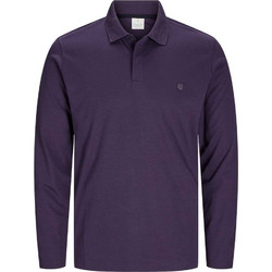 Jack & Jones Ανδρική Μπλούζα Polo Μακρυμάνικη Μωβ 12259645
