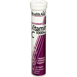 Health Aid Vitamin C 1000mg Blackcurrant 20 Αναβράζοντα Δισκία
