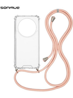 Sonique Armor Clear με Κορδόνι Θήκη (Honor Magic6 Lite 5G) Ροζ