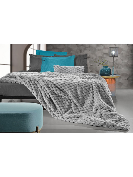 Κουβέρτα Γούνινη Βελούδινη Art. Fur King-Size 260x240 Guy Laroche Elixir Silver