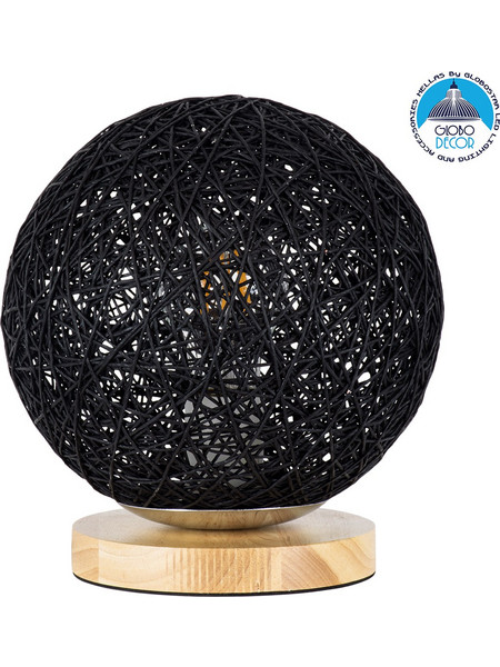 Globostar Oceana 01338 Πορτατίφ Ε27 Μαύρο Καφέ Φ20xΥ22cm