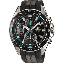 Casio Edifice Ανδρικό Ρολόι Χρονογράφος με Μαύρο Καουτσούκ Λουράκι EFV-550P-1AVUEF
