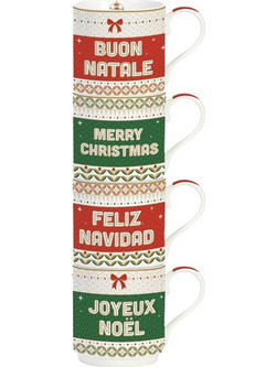 Σετ 4 κούπες πορσελάνη 275 ml Easy Life Enjoy Christmas 1039ENJC