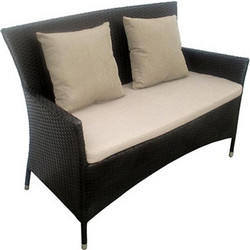 Bliumi Palace Διθέσιος Καναπές Εξωτερικού Χώρου Rattan Wicker Μαύρος 120x66x86cm