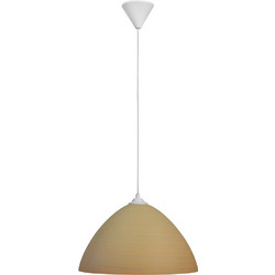 Heronia Lighting Κρεμαστό Φωτιστικό Οροφής με Κρύσταλλα Μονόφωτο E27 Μπεζ Brush GL-1010/35 1/L 02-0206