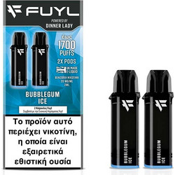 Dinner Lady Bubblegum Ice Fuyl Disposable Prefilled Pods 20mg 850 Puffs (Τσιχλόφουσκα & Πάγος) (2 τεμ.)