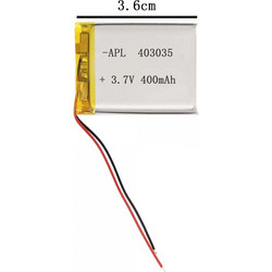 Επαναφορτιζόμενη Μπαταρία Τύπου Li-Po 3.7V 400mAh APL403035