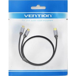 VENTION USB-C MALE TO 2-FEMALE RCA CABLE 1M GRAY ALUMINUM