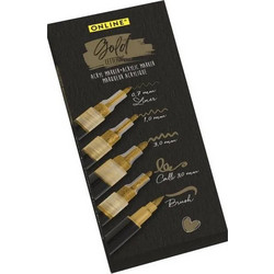 ONLINE ΜΑΡΚΑΔΟΡΟΙ GOLD LETTERING ΣΕΤ 5 ΤΕΜΑΧΙΩΝ