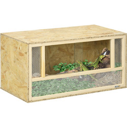Ξύλινο Ενυδρείο για Ερπετά / Terrarium με Συρόμενες Γυάλινες Πόρτες και Δικτυωτά Πάνελ 40x80x40cm D40-027V00ND PawHut