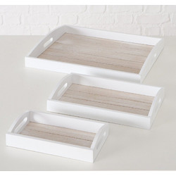 Σετ 3 δίσκοι λευκοί mdf 23x14x5cm 30x20x5cm 40x35x5cm