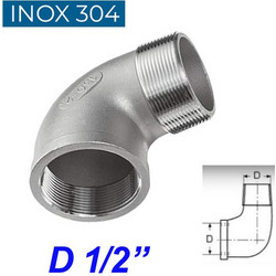 INOX 304 Γωνία 90ο αρσενική - θηλυκή 1/2"