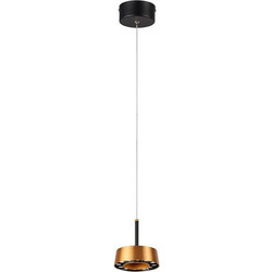 Sunlight GLOSS- Κρεμαστό Φωτιστικό Οροφής Μονόφωτο LED με Θερμό Λευκό Φως Χρυσό P120