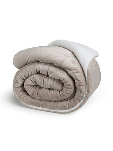 Πολυτελής Κουβέρτα Διπλής Όψης Sherpa 200 x 200 cm Taupe 8720604888287 SleepMed