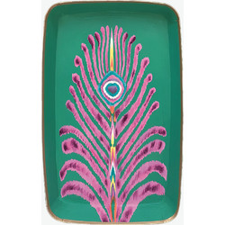 Δίσκος Matthew Williamson X Les Ottomans Peacock Feather Rectangular Tray