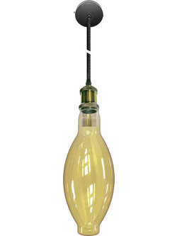 Lumen Torpedo Κρεμαστό Φωτιστικό Οροφής Μονόφωτο E27 Μαύρο 21-11582