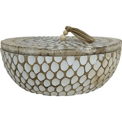 AMAR ΚΟΥΤΙ ΑΠΟΘΗΚΕΥΣΗΣ ΞΥΛΟ ΚΑΦΕ ΛΕΥΚΟ 34x34xH12cm c492451