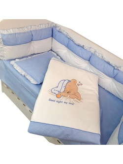 Beboulino Sweet Sleep Σετ Κούνιας 60x120cm Blue 5τμχ