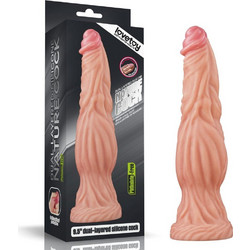 Lovetoy Nature Cock Dual Layer Dildo με Βεντούζα 24.5cm Flesh