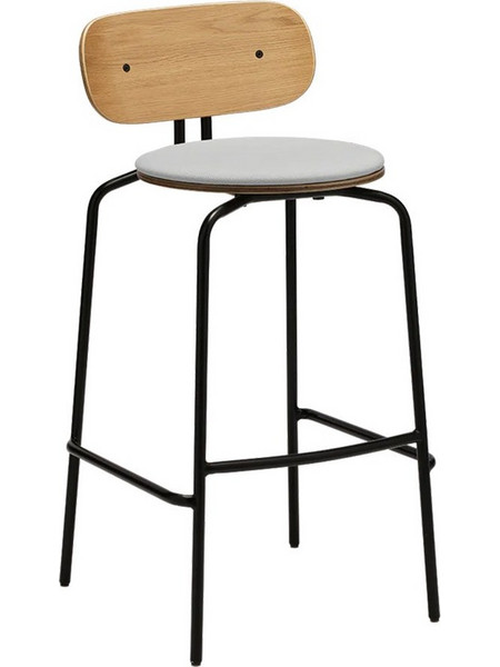 Σκαμπό Μπαρ Curious 5918-3C719-03 49.5x52x98.7cm Black Sterling