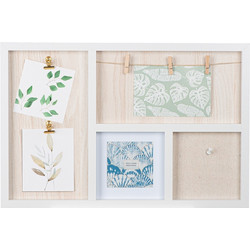 Photo Θήκη Rectangular Imago Acrilic Mdf Ecru Λευκό PU 48x3x32cm