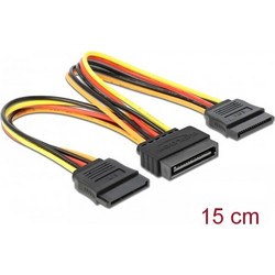 SATA CABLE ΤΡΟΦΟΔΟΣΙΑΣ 0,15m ΣΕ 2x15pin SATA (κλεφτης)