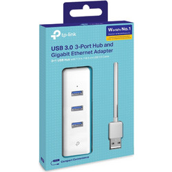 TP-Link UE330 v2 USB Hub 3.0 USB-A με 4 Θύρες USB-A / Ethernet