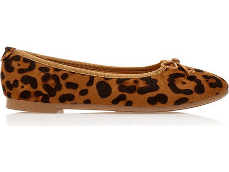 Μπαλαρίνες animal print σουέτ με φιόγκο