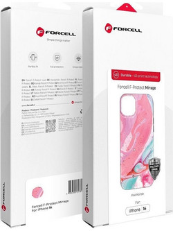 FORCELL F-Protect Mirage, Military Drop-Tested Case Compatible With Magsafe For Iphone 15 Pro Pink marble