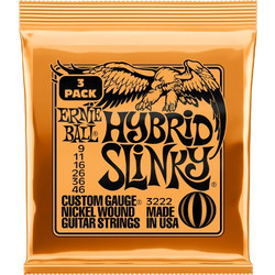 Ernie Ball 3222 Hybrid Slinky Wound Σετ 6 Χορδές Ηλεκτρικής Κιθάρας Nickel Plated Steel 9-46" Mixed Tension