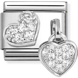 Link Nomination CZ Pave Hearts 331817/15
