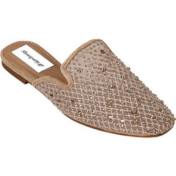 Elenross GS09725W-GOL Flat mule τρυπητή γόβα με strass - Χρυσό