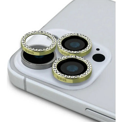 Guess Rhinestone Camera Lens Glass for iPhone 16 Pro / 16 Pro Max - Gold - (GUE004387-0)