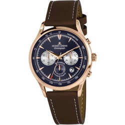 Jacques Lemans Retro Classic Ανδρικό Ρολόι Χρονογράφος με Καφέ Δερμάτινο Λουράκι 1-2068G