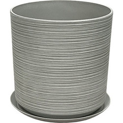 MarHome Stone Polyresin Κασπώ Πήλινο Γκρι Φ35x35cm 06-10005-M
